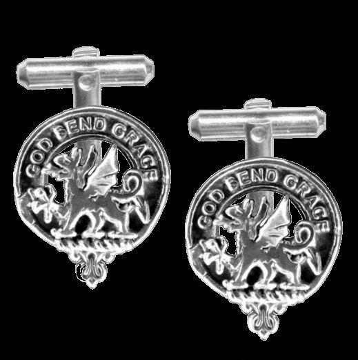 Image 0 of Crichton Clan Badge Sterling Silver Clan Crest Cufflinks