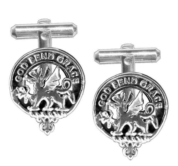 Image 1 of Crichton Clan Badge Sterling Silver Clan Crest Cufflinks