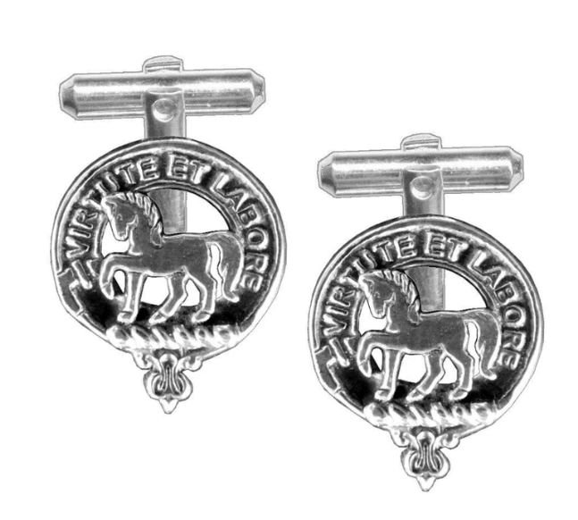 Image 1 of Cochrane Clan Badge Sterling Silver Clan Crest Cufflinks