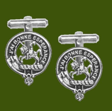 Image 0 of Craig Clan Badge Stylish Pewter Clan Crest Cufflinks