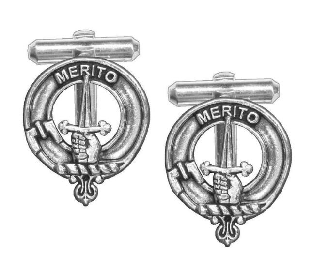 Image 1 of Dunlop Clan Badge Stylish Pewter Clan Crest Cufflinks