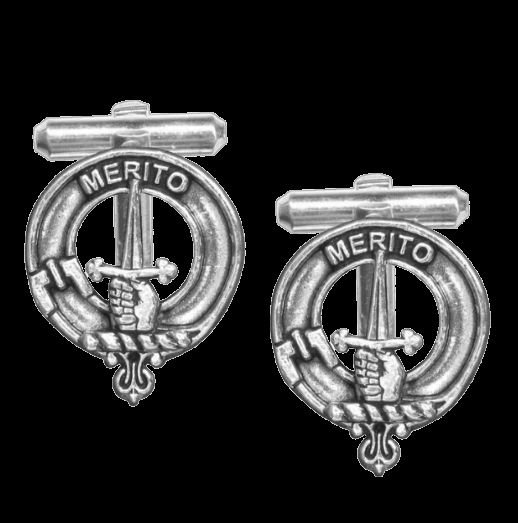 Image 0 of Dunlop Clan Badge Sterling Silver Clan Crest Cufflinks
