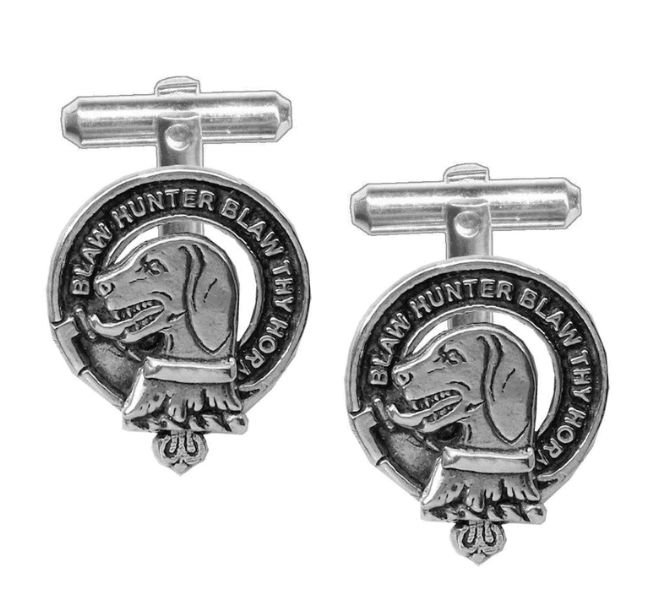 Image 1 of Forrester Clan Badge Stylish Pewter Clan Crest Cufflinks