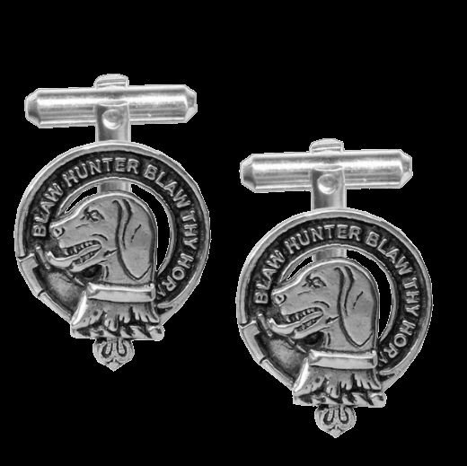 Image 0 of Forrester Clan Badge Sterling Silver Clan Crest Cufflinks