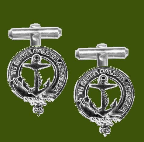 Image 0 of Gillespie Clan Badge Stylish Pewter Clan Crest Cufflinks