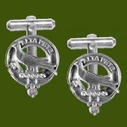 Glen Clan Badge Stylish Pewter Clan Crest Cufflinks