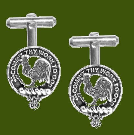 Image 0 of Sinclair Clan Badge Stylish Pewter Clan Crest Cufflinks