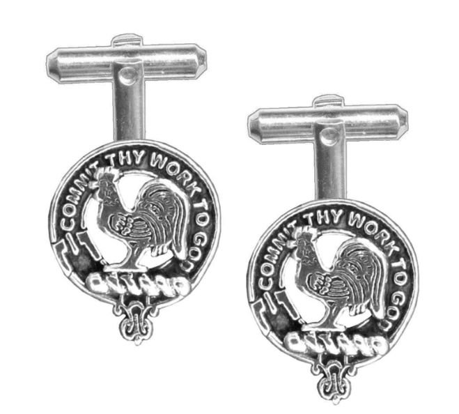 Image 1 of Sinclair Clan Badge Stylish Pewter Clan Crest Cufflinks