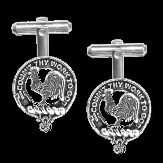 Image 0 of Sinclair Clan Badge Sterling Silver Clan Crest Cufflinks