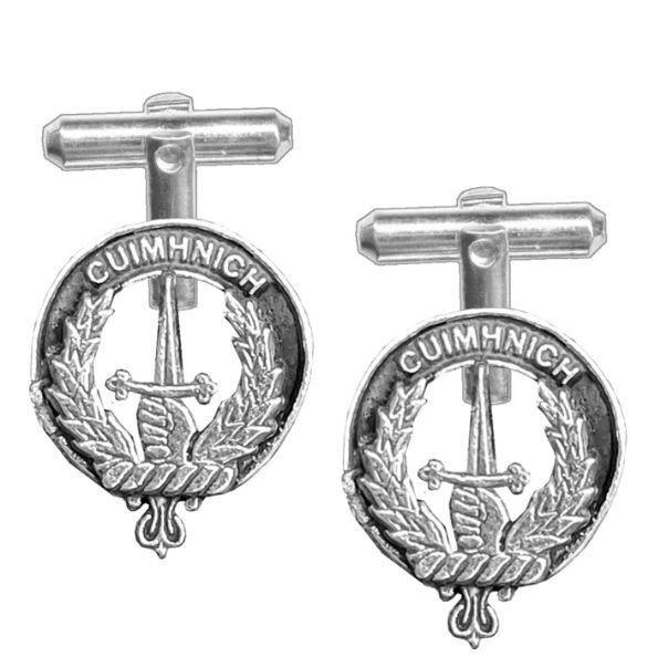 Image 1 of MacDonald Of Glencoe Clan Badge Stylish Pewter Clan Crest Cufflinks