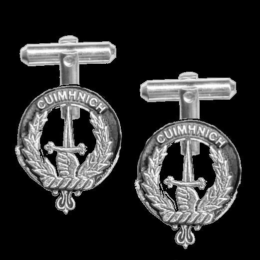 Image 0 of MacDonald Of Glencoe Clan Badge Sterling Silver Clan Crest Cufflinks