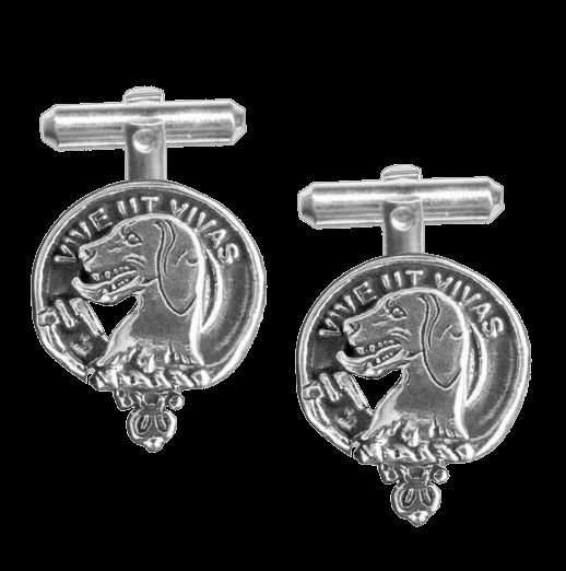 Image 0 of Hall Clan Badge Sterling Silver Clan Crest Cufflinks