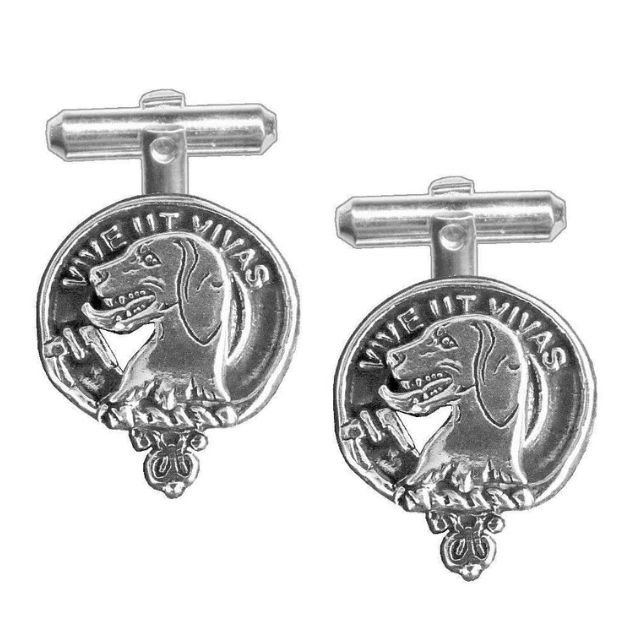 Image 1 of Hall Clan Badge Sterling Silver Clan Crest Cufflinks