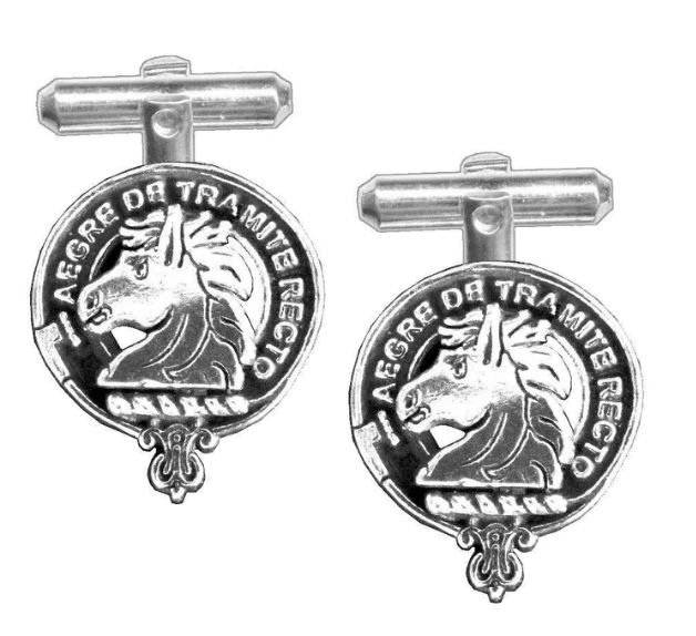Image 1 of Horsburgh Clan Badge Stylish Pewter Clan Crest Cufflinks