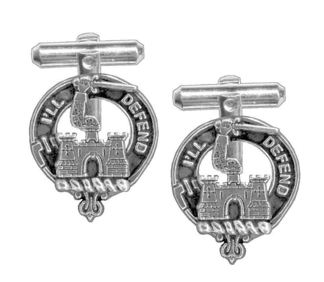 Image 1 of Kincaid Clan Badge Stylish Pewter Clan Crest Cufflinks