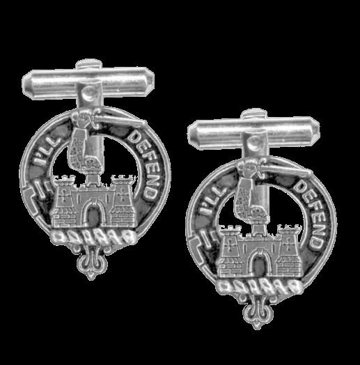Image 0 of Kincaid Clan Badge Sterling Silver Clan Crest Cufflinks