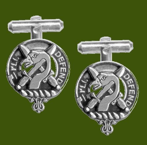 Image 0 of Lennox Clan Badge Stylish Pewter Clan Crest Cufflinks