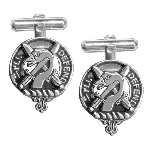 Image 1 of Lennox Clan Badge Sterling Silver Clan Crest Cufflinks