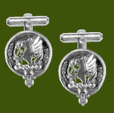 Image 0 of Leslie Clan Badge Stylish Pewter Clan Crest Cufflinks
