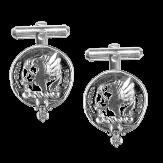 Image 0 of Leslie Clan Badge Sterling Silver Clan Crest Cufflinks