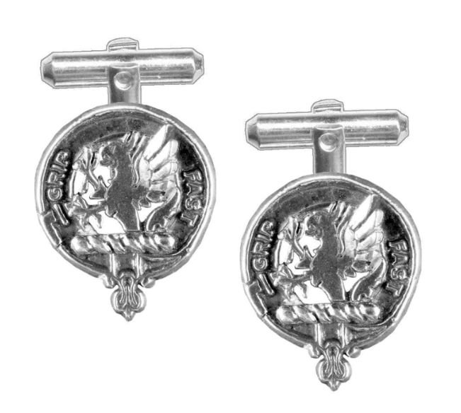 Image 1 of Leslie Clan Badge Sterling Silver Clan Crest Cufflinks