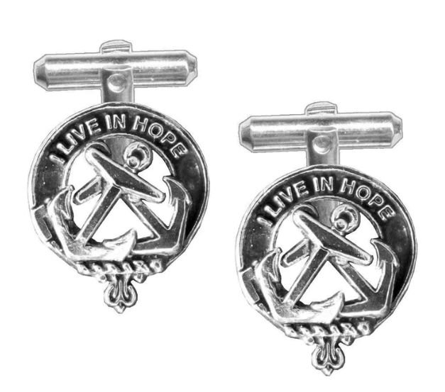 Image 1 of Kinnear Clan Badge Stylish Pewter Clan Crest Cufflinks