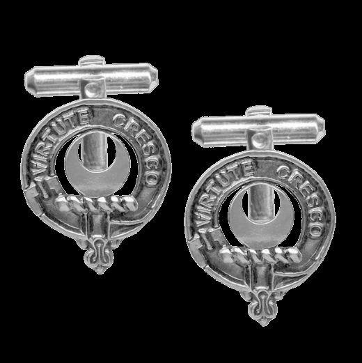 Image 0 of Leask Clan Badge Sterling Silver Clan Crest Cufflinks