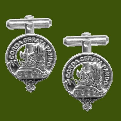 Image 0 of Lockhart Clan Badge Stylish Pewter Clan Crest Cufflinks