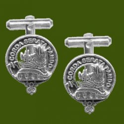 Lockhart Clan Badge Stylish Pewter Clan Crest Cufflinks