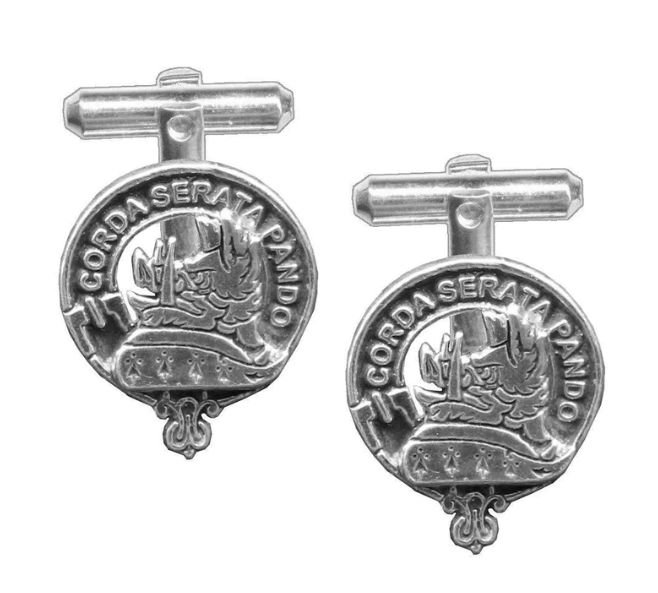 Image 1 of Lockhart Clan Badge Sterling Silver Clan Crest Cufflinks