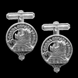 Lockhart Clan Badge Sterling Silver Clan Crest Cufflinks