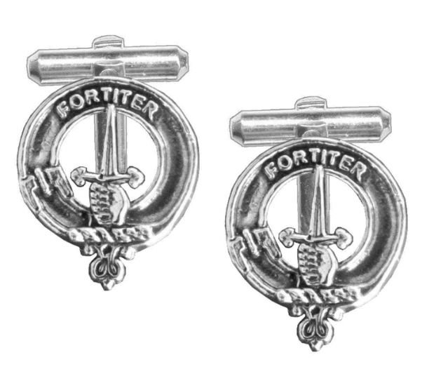 Image 1 of MacAlister Clan Badge Stylish Pewter Clan Crest Cufflinks