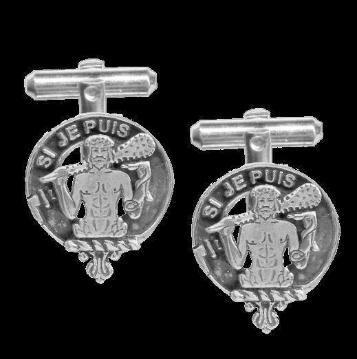Image 0 of Livingstone Clan Badge Sterling Silver Clan Crest Cufflinks