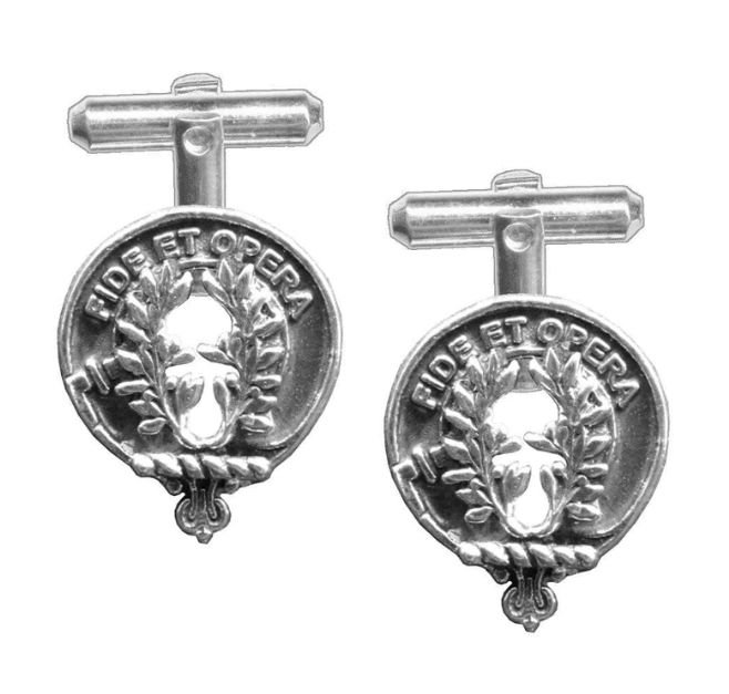 Image 1 of MacArthur Clan Badge Sterling Silver Clan Crest Cufflinks