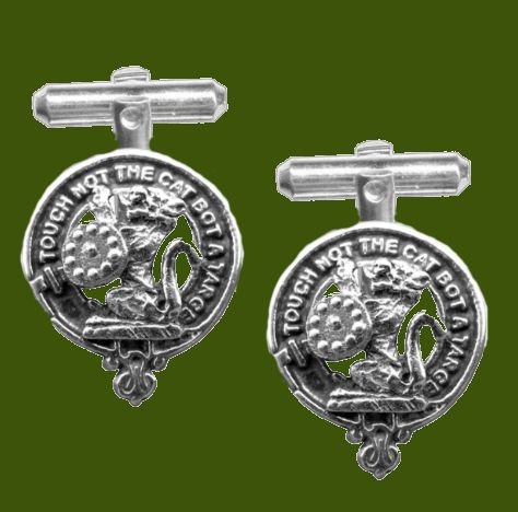 Image 0 of MacBain Clan Badge Stylish Pewter Clan Crest Cufflinks