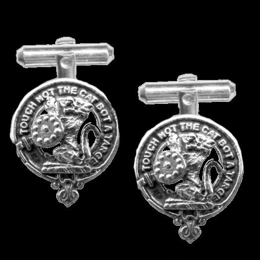 Image 0 of MacBain Clan Badge Sterling Silver Clan Crest Cufflinks