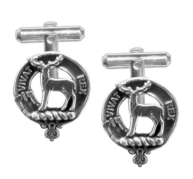 Image 1 of MacCorquodale Clan Badge Stylish Pewter Clan Crest Cufflinks