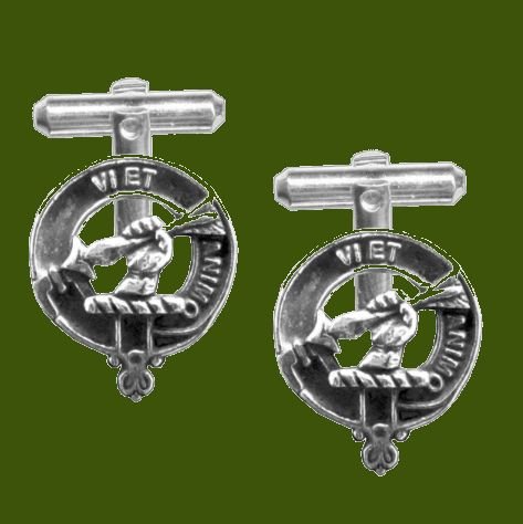 Image 0 of MacCulloch Clan Badge Stylish Pewter Clan Crest Cufflinks