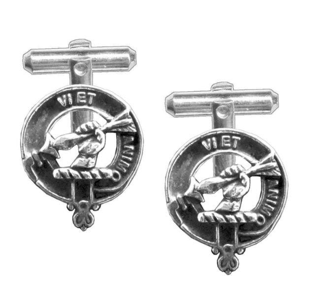 Image 1 of MacCulloch Clan Badge Sterling Silver Clan Crest Cufflinks