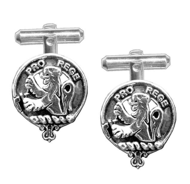 Image 1 of MacFie Clan Badge Stylish Pewter Clan Crest Cufflinks