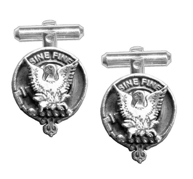 Image 1 of MacGill Clan Badge Stylish Pewter Clan Crest Cufflinks