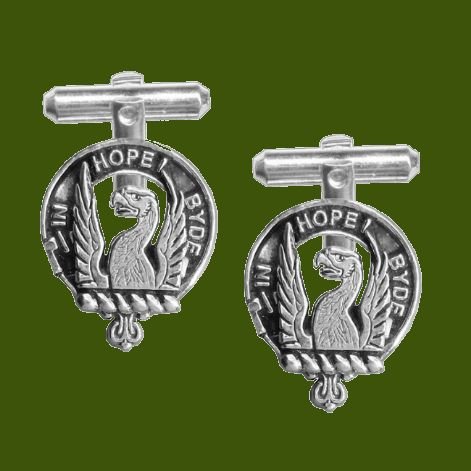 Image 0 of MacIain Clan Badge Stylish Pewter Clan Crest Cufflinks