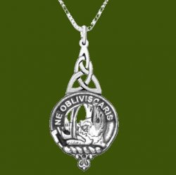 Campbell Of Argyll Clan Badge Stylish Pewter Clan Crest Interlace Drop Pendant