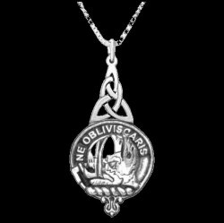 Campbell Of Argyll Clan Badge Sterling Silver Clan Crest Interlace Drop Pendant