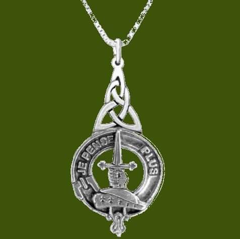 Image 0 of Erskine Clan Badge Stylish Pewter Clan Crest Interlace Drop Pendant