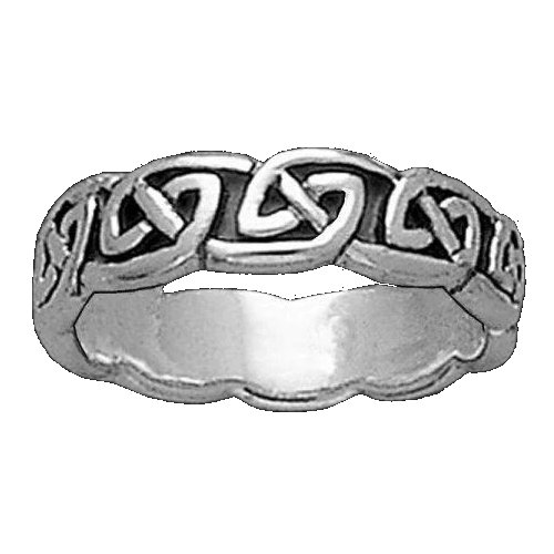 Image 1 of Celtic Interlace Knot Sterling Silver Ladies Ring Wedding Band 