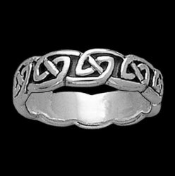 Celtic Interlace Knot Sterling Silver Ladies Ring Wedding Band 