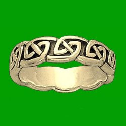 Celtic Interlace Knot 14K Yellow Gold Ladies Ring Wedding Band 