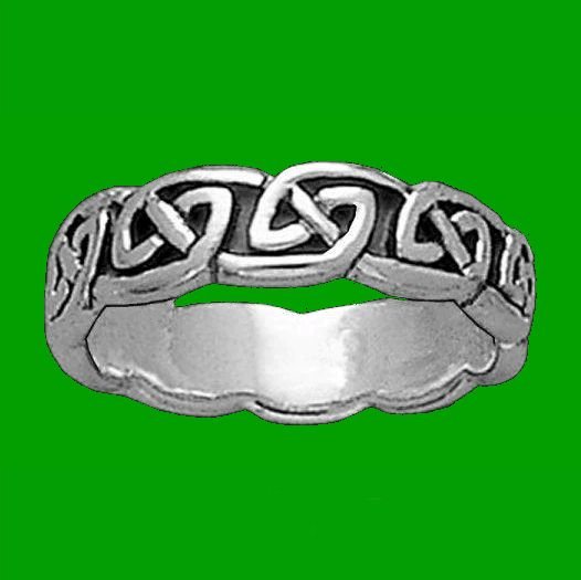 Image 0 of Celtic Interlace Knot 10K White Gold Ladies Ring Wedding Band 