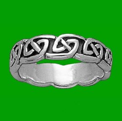Celtic Interlace Knot 10K White Gold Mens Ring Wedding Band 
